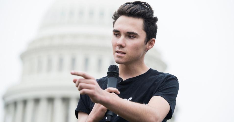 David Hogg, a survivor of the Marjory Stoneman Douglas High School shooting in Parkland, Florida., speaks on the East Front of the Capitol during a rally to organize letters to be delivered to congressional offices calling for an expansion of background checks on gun purchases on Monday, March 25, 2019. (Photo: Tom Williams/CQ Roll Call)