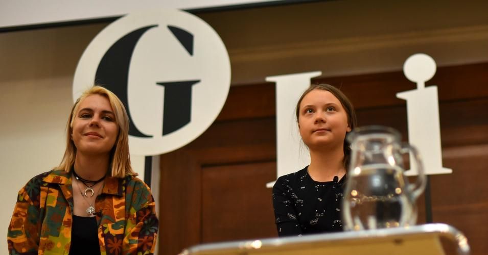 Anna Taylor, U.K. leader of the youth climate strikes, and Swedish climate activist Greta Thunberg