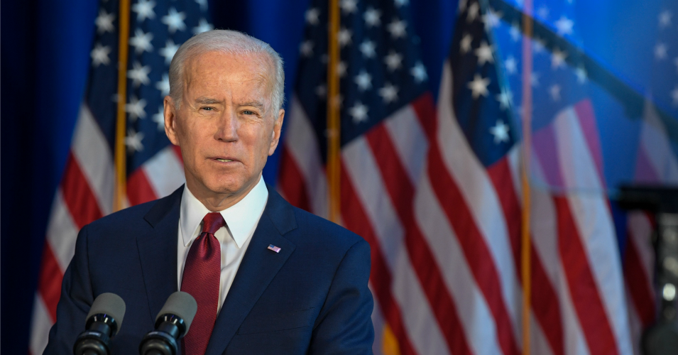 Democratic presidential candidate former Vice President Joe Biden on Jan. 7, 2020 delivers remarks about the Trump administration's recent actions in Iraq at Current, Chelsea Piers in New York City. 