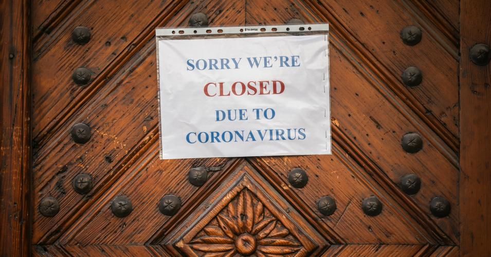 A restaurant in Krakow, Poland was closed due to the spread of the coronavirus on March 25, 2020. 