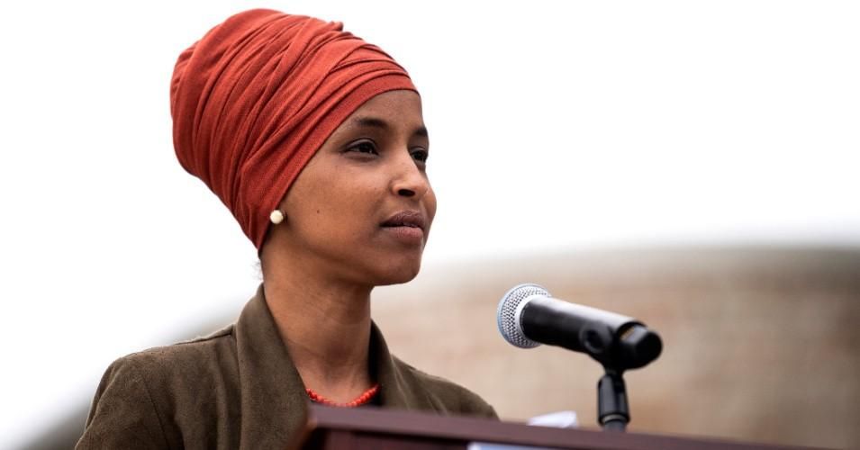 Rep. Ilhan Omar (D-Minn.) speaks during a press conference outside the DFL Headquarters on August 5, 2020 in St Paul, Minnesota. (Photo: Stephen Maturen/Getty Images)