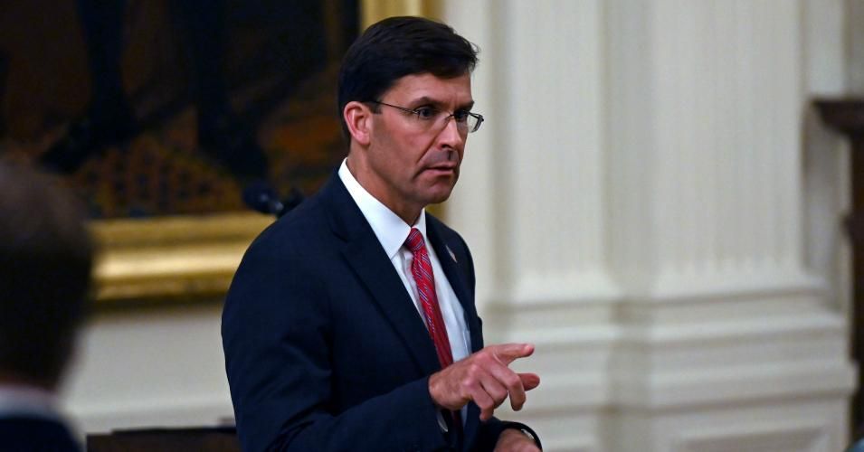 Defense Secretary Mark Esper attends the Medal of Honor ceremony to be awarded to U.S. Army Sergeant Major Thomas Payne in the East Room of the White House in Washington, D.C. on September 11, 2020. (Photo: Andrew Caballero-Reynolds/AFP via Getty Images)