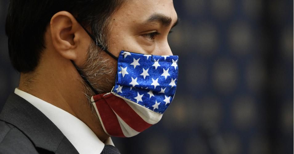 Vice Chair Rep. Joaquin Castro (D-Texas) wears a face mask during a House Committee on Foreign Affairs hearing looking into the firing of State Department Inspector General Steven Linick on September 16, 2020 in Washington, D.C. (Photo: Kevin Dietsch-Pool/Getty Images)
