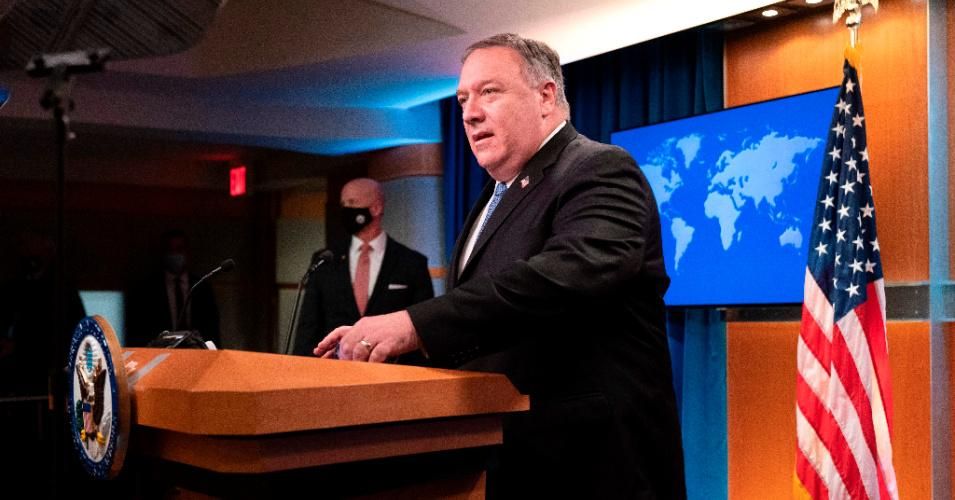 U.S. Secretary of State Mike Pompeo speaks during a media briefing on November 10, 2020 at the State Department in Washington, D.C.