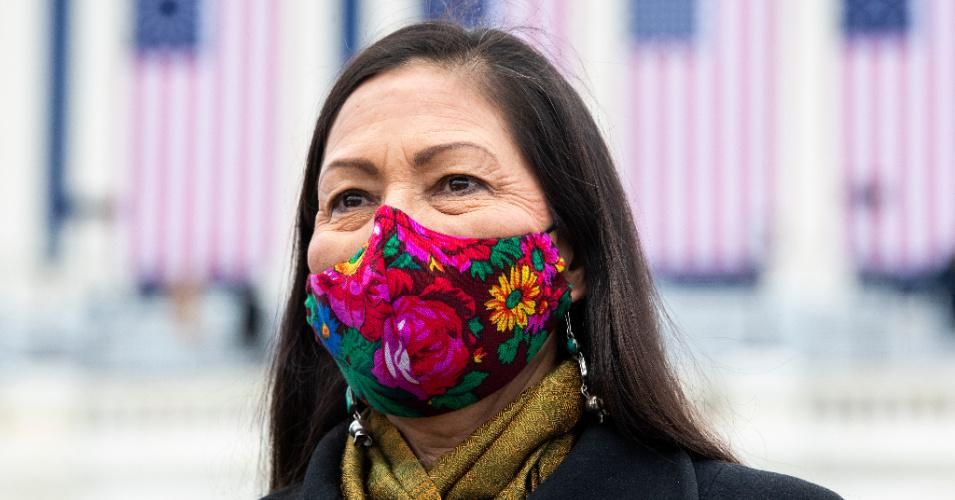 Deb Haaland, nominee to be Interior Secretary, attends President Joe Biden's inauguration on the West Front of the U.S. Capitol on Wednesday, January 20, 2021.