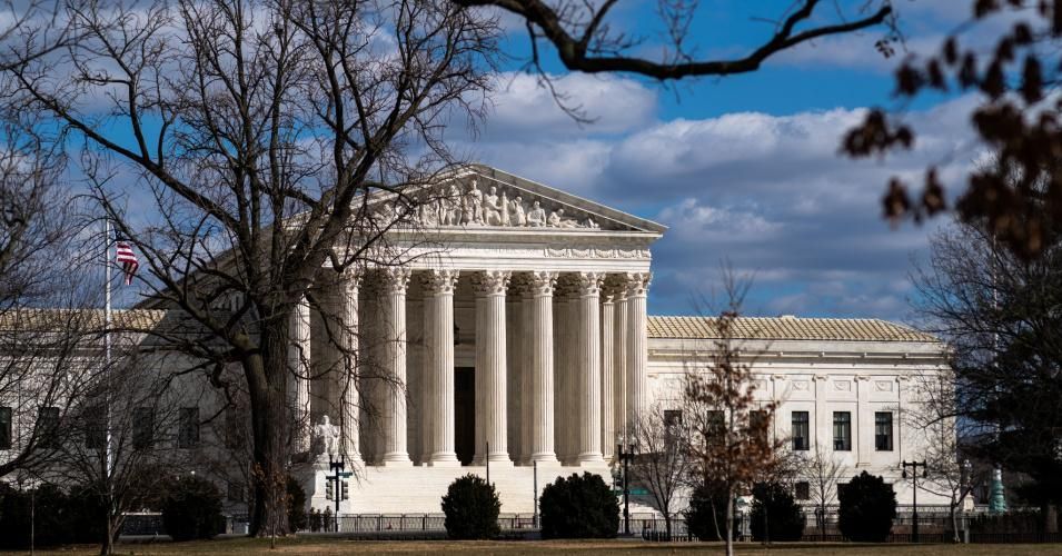 The Supreme Court of the United States is seen from across the Capitol Complex on Saturday, March 6, 2021 in Washington, D.C.
