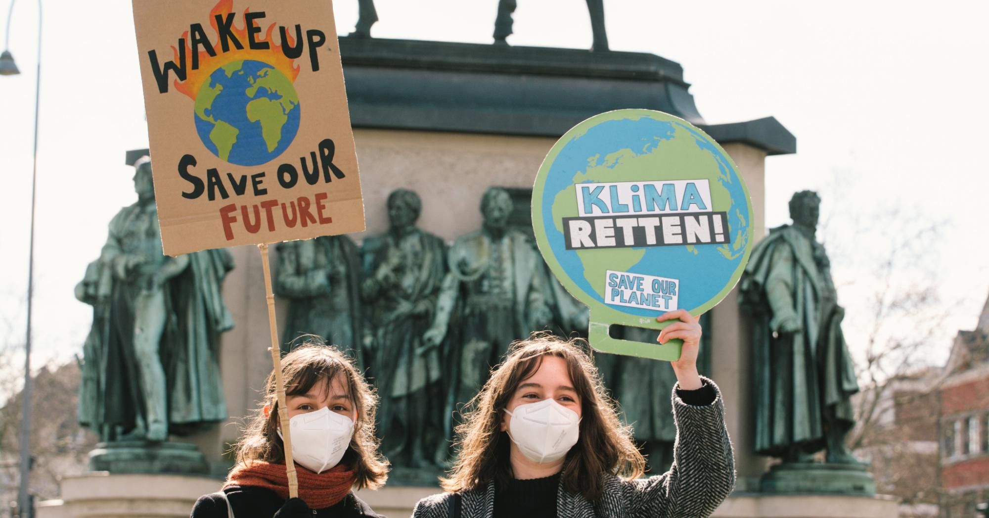 Activists participate in a global climate demonstration organized by the Fridays for Future movement in Cologne, Germany on March 19, 2021, (Photo: Ying Tang/NurPhoto via Getty Images)