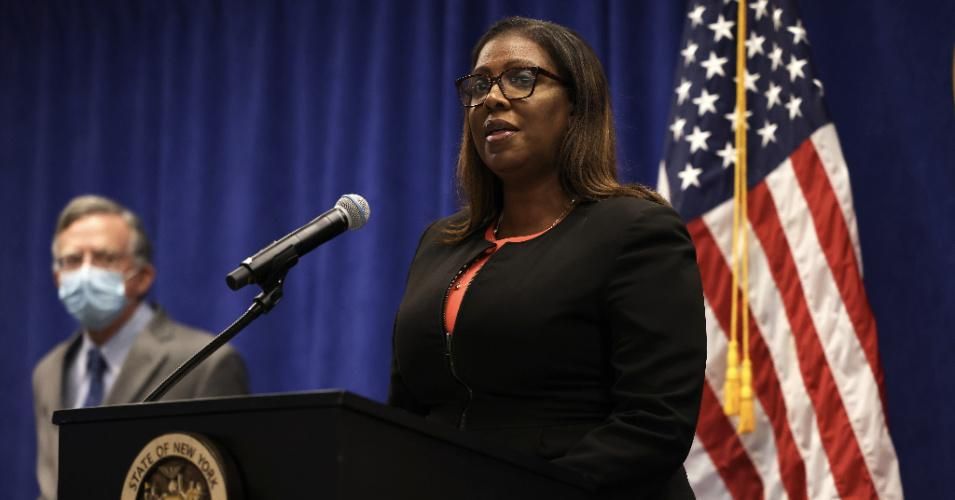 New York State Attorney General Letitia James speaks during a press conference on August 6, 2020 in New York City. (Photo: Michael M. Santiago/Getty Images)
