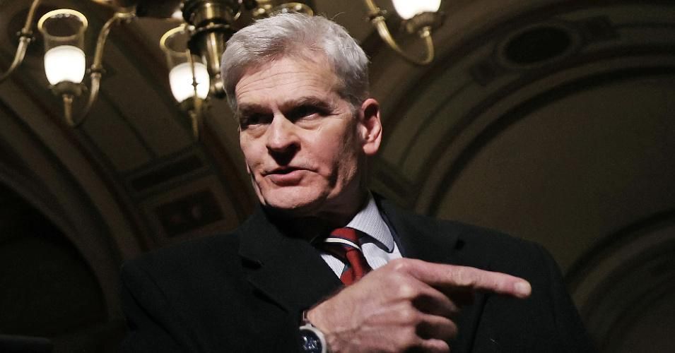 Sen. Bill Cassidy (R-La.) talks with reporters as he leaves the Capitol after the first day of former President Donald Trump's second impeachment trial February 9, 2021 in Washington, D.C. (Photo: Chip Somodevilla/Getty Images)