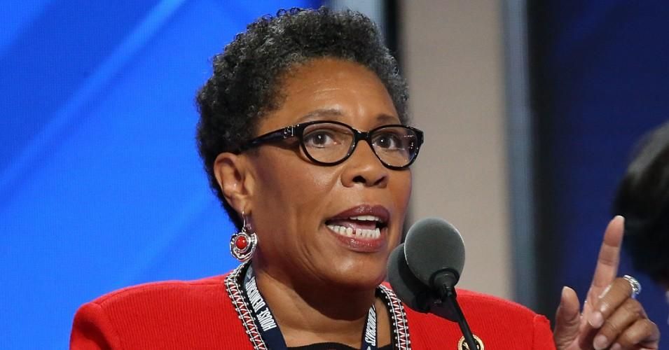 Convention chair Rep. Marcia Fudge (D-Ohio) delivers remarks on the first day of the Democratic National Convention at the Wells Fargo Center on July 25, 2016 in Philadelphia. (Photo: Paul Morigi/WireImage)