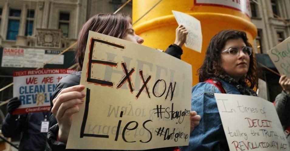 protesters against ExxonMobil