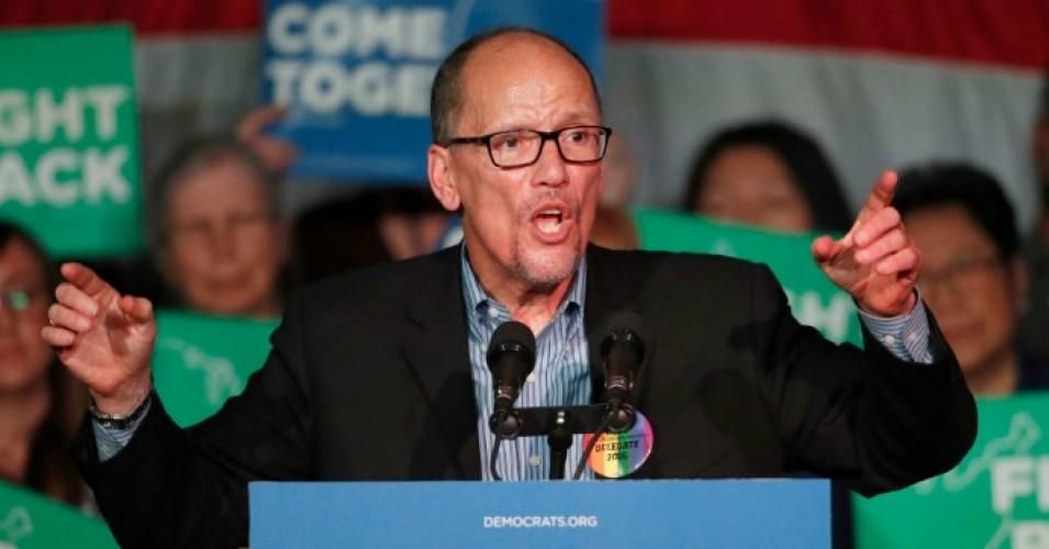 DNC Chair Tom Perez speaks to a crowd of supporters at a Democratic unity rally at the Rail Event Center on April 21, 2017 in Salt Lake City, Utah. (Photo: George Frey/Getty Images)
