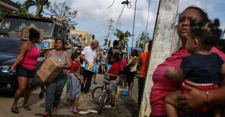 Puerto Ricans receive food and water,