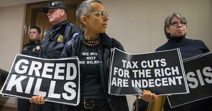Protesters demonstrate against GOP tax plan