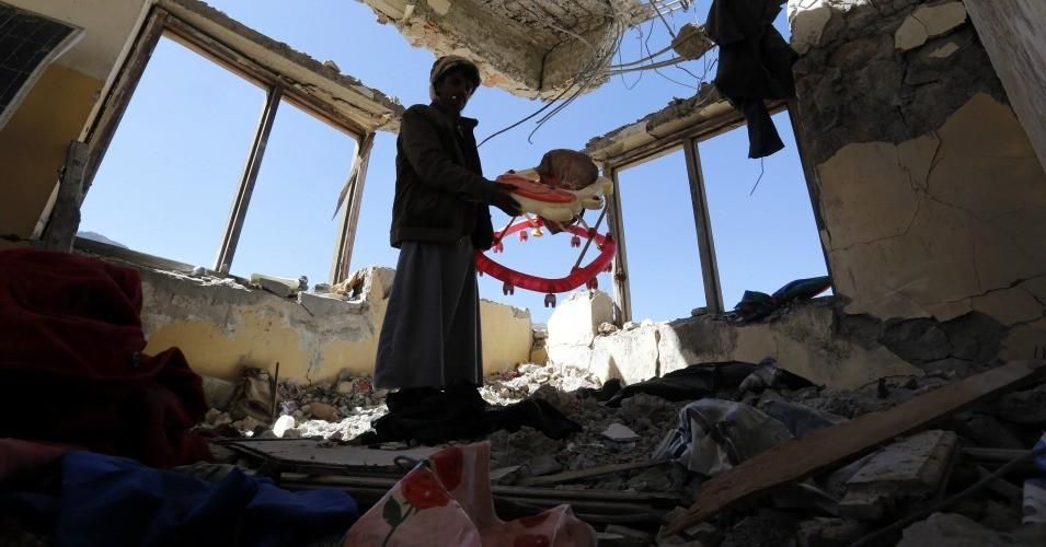 bombed home in Yemen