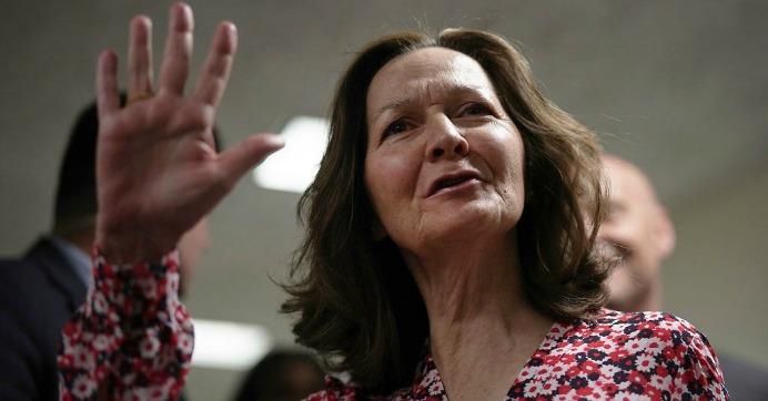 Gina Haspel, nominee to be director of the CIA, waves as she arrives at a meeting with U.S. Sen. Joe Manchin (D-W.Va.) May 7, 2018 on Capitol Hill in Washington, D.C.