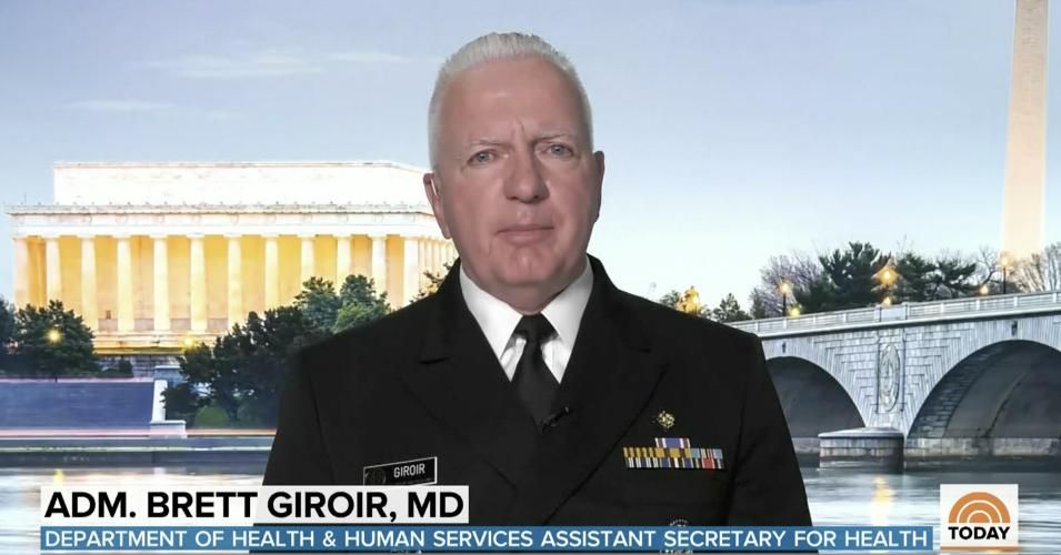 Adm. Brett Giroir, the Trump administration's Covid-19 testing czar, discussed the pandemic on NBC's "Today" show Wednesday. (Photo: NBC/screenshot)