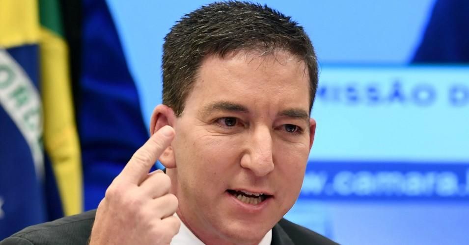 Journalist Glenn Greenwald, co-founder and editor of The Intercept, gestures during a hearing at the Lower House's Human Rights Commission in Brasilia, Brazil on June 25, 2019.