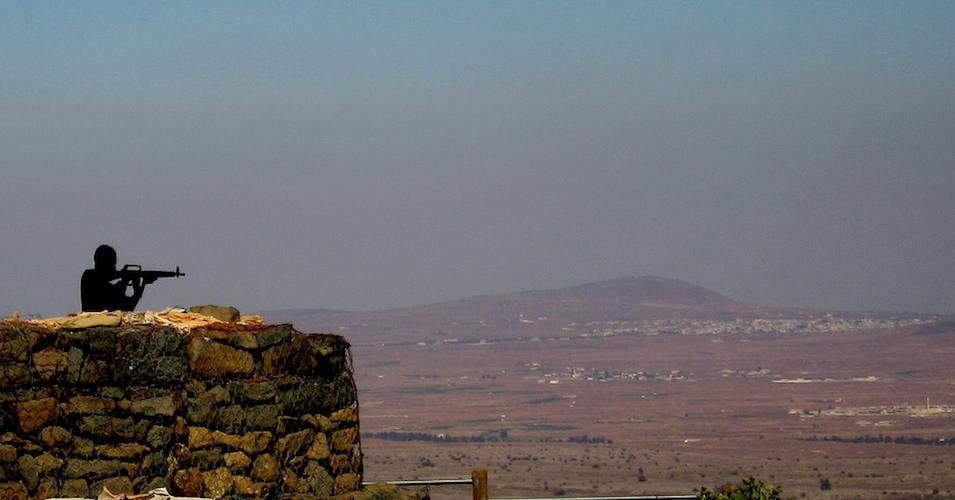 An Israeli soldier in the Golan Heights, 2006.