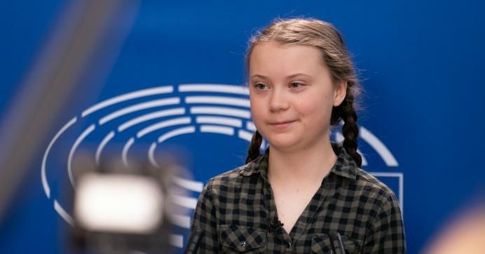 Greta Thunberg speaking April 16, 2019 in Strasbourg to MEPs at the Committee on the Environment, Public Health, and Food Safety.