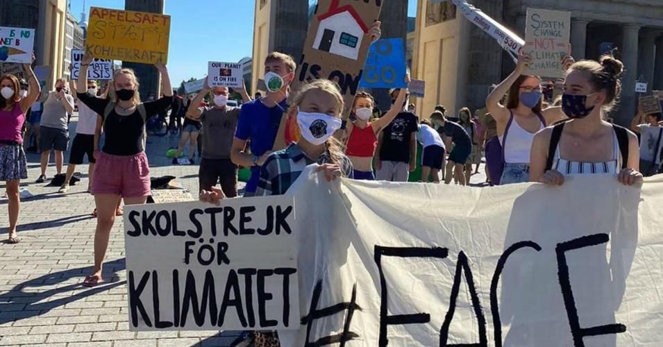 Swedish teen climate activist Greta Thunberg joined about 100 Fridays for Future strikers in Berlin on August 21, 2020. (Photo: Greta Thunberg/Instagram)