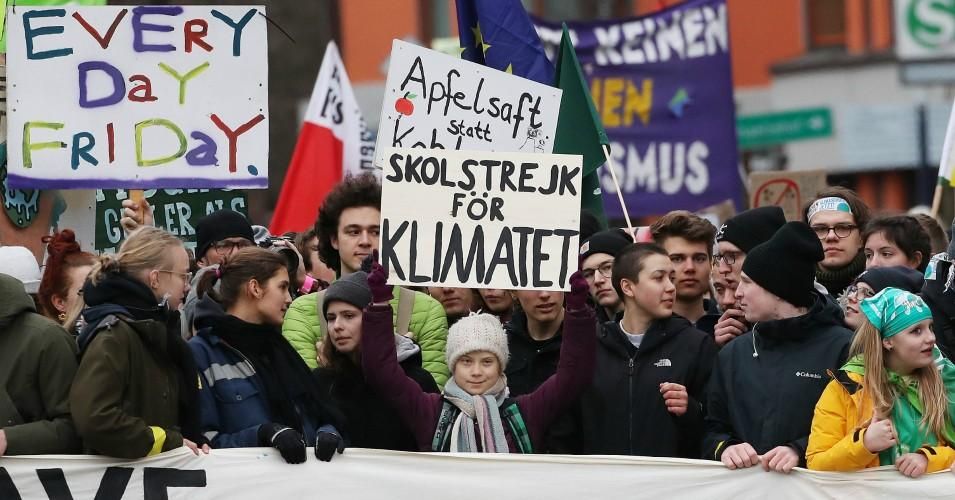 Youth climate activist Greta Thunberg takes part in a "Fridays for Future" demonstration in Hamburg on February 21, 2020. (Photo: Christian Charisius/Picture Alliance via Getty Images)