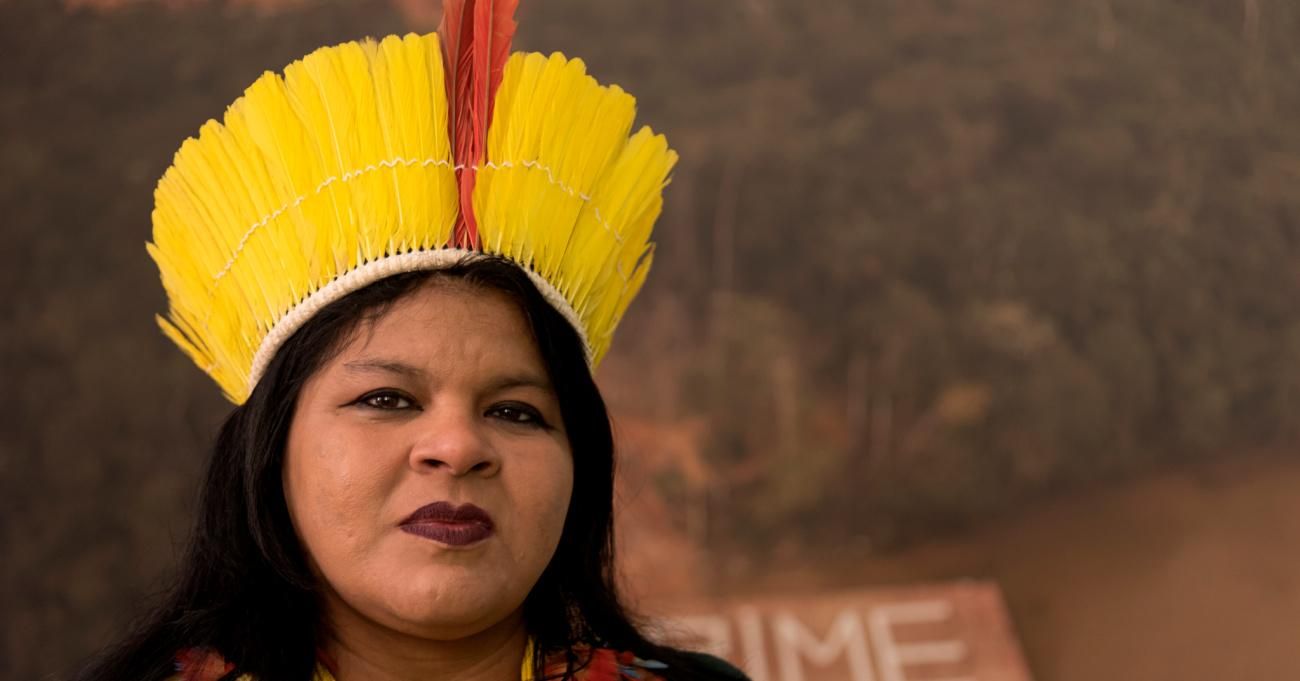 Sônia Guajajara, the head of Brazil’s largest indigenous organization, was put under investigation last month over social media campaigns raising awareness of the threat of Covid-19 to the country's indigenous people. (Photo: Stefano Montesi - Corbis/ Getty Images)