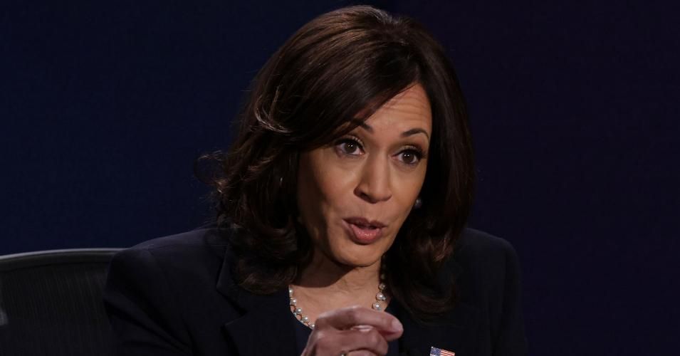 Democratic vice presidential nominee Sen. Kamala Harris (D-CA) participates in the vice presidential debate against U.S. Vice President Mike Pence at the University of Utah on October 7, 2020 in Salt Lake City, Utah. The vice presidential candidates only meet once to debate before the general election on November 3. (Photo: Alex Wong/Getty Images)
