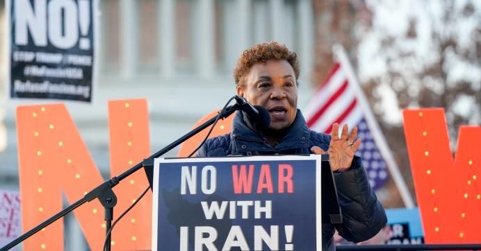 Rep. Barbara Lee (D-Calif.) speaks during the "No War With Iran" Rally for Moveon.org at the U.S. Capitol on January 9, 2020 in Washington, D.C.
