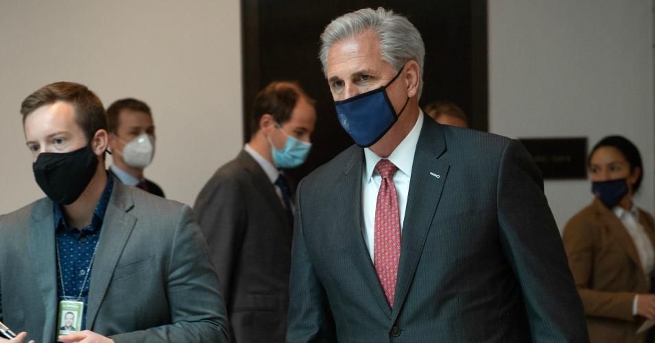 House Minority Leader Kevin McCarthy (R-Calif.) arrives for a meeting on Capitol Hill in Washington, D.C. on December 18, 2020.