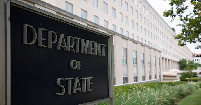 The U.S. Department of State building is seen in Washington, D.C., on July 22, 2019. 
