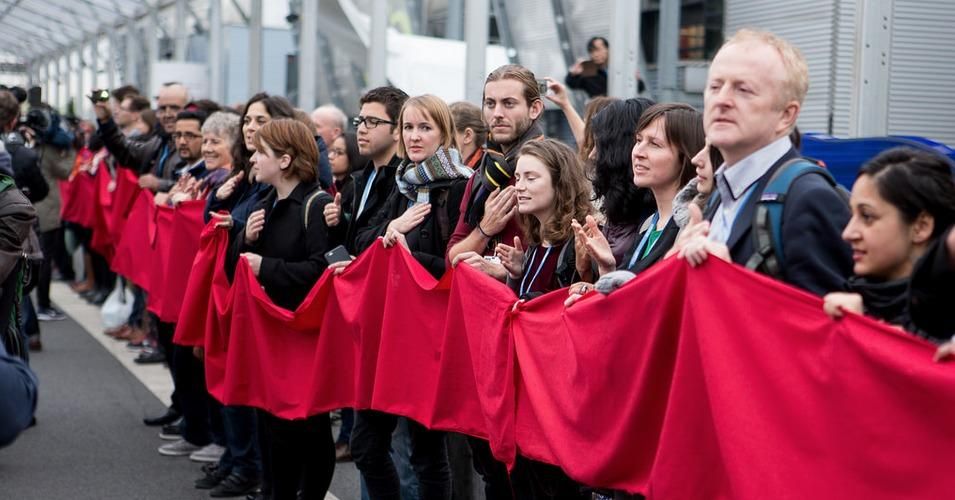 "We know that the agreement discussed at Le Bourget comes up way short, putting the world on a path to a three-degree Celsius increase in temperature or more," French social movement organization Attac said in a recent statement. (Photo: Emma Cassidy/Survival Media Agency)