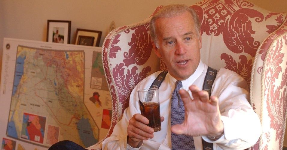 Then-Sen. Joseph R. Biden Jr. (D-Del.), ranking Democrat on Senate Foreign Relations, during a February 2003 interview in his office about the possibility of war with Iraq.