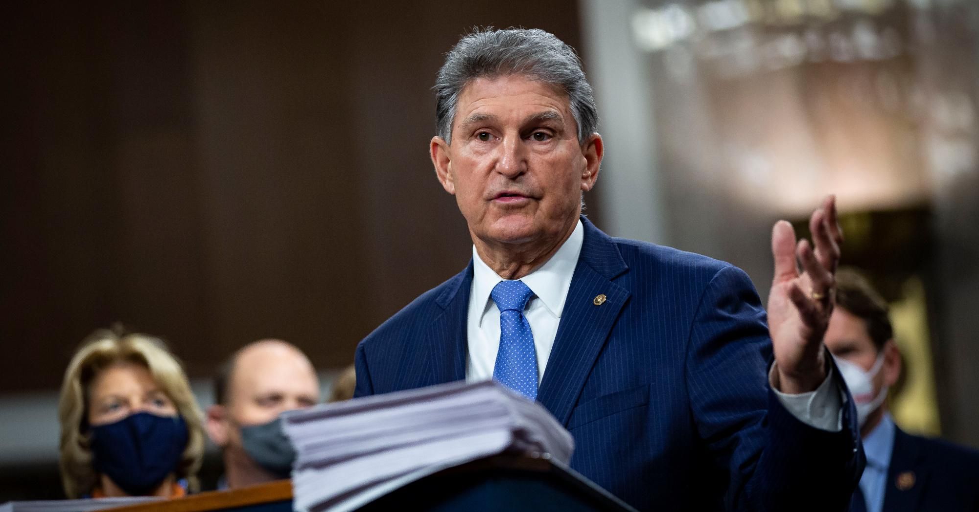 Sen. Joe Manchin (D-W.Va.) speaks during a news conference with a bipartisan group of lawmakers on December 14, 2020 in Washington, D.C.