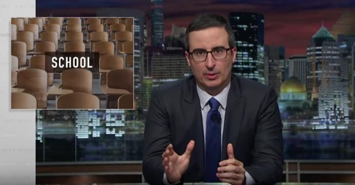 John Oliver speaks about charter schools on his HBO show. (Screenshot)