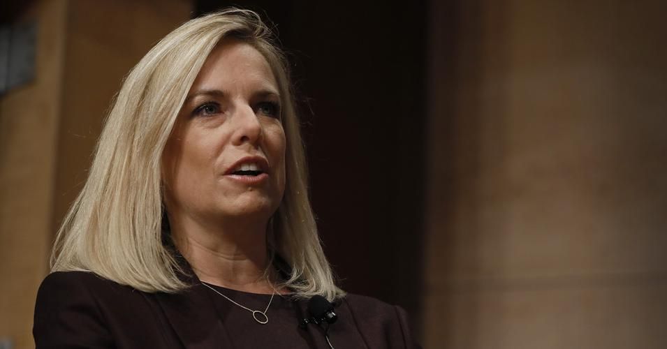 Kirstjen Nielsen speaks during a panel discussion at the Ronald Reagan Building in Washington, D.C., March 1, 2018. 