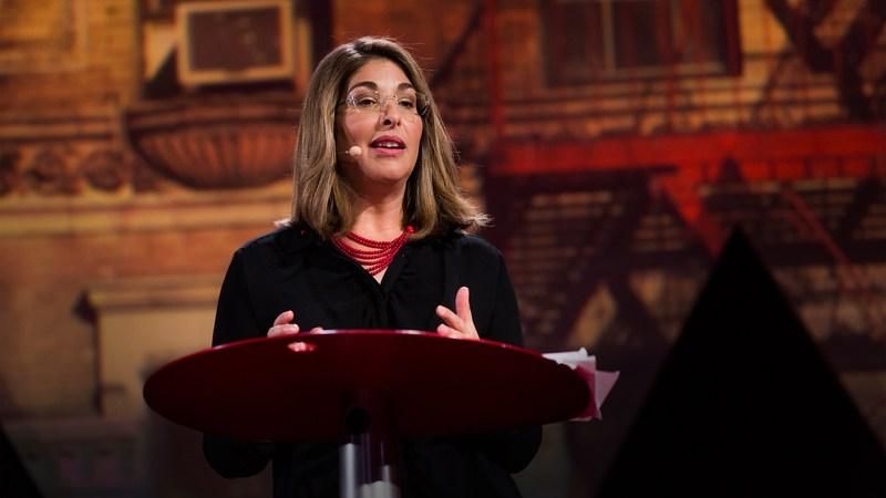 Naomi Klein delivering her Sept. 20, 2017 TED Talk "How shocking events can spark positive change." (Photo: screengrab/TED)