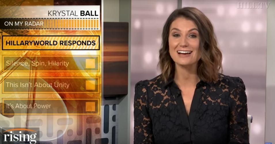 Progressive journalist and political commentator Krystal Ball on her morning show "Rising" on TheHillTV. (Photo: Rising/YouTube)