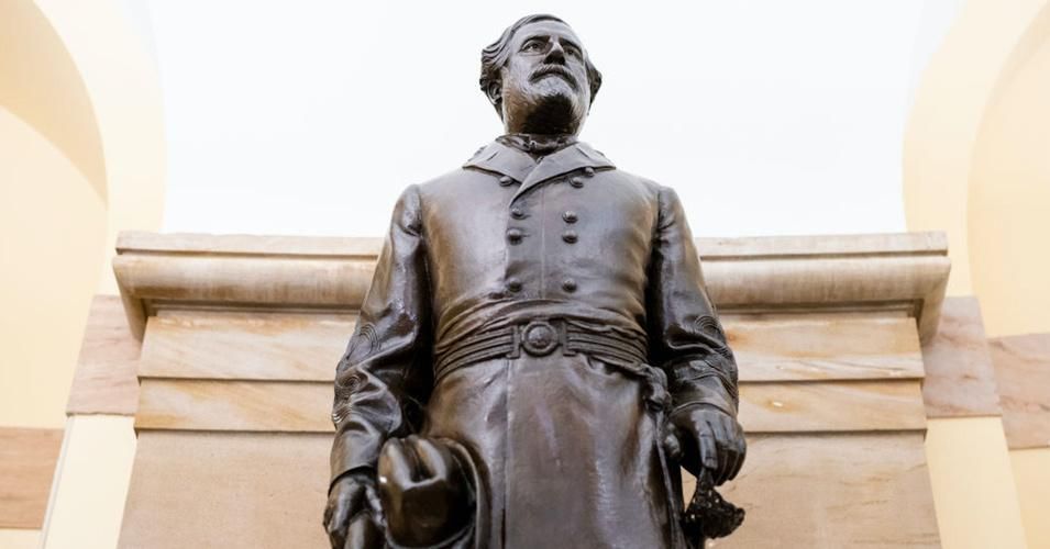 This statue of Confederate Gen. Robert E. Lee stood in the U.S. Capitol for 111 years before its removal on December 21, 2020. (Photo: Bill Clark/CQ-Roll Call/Getty Images)