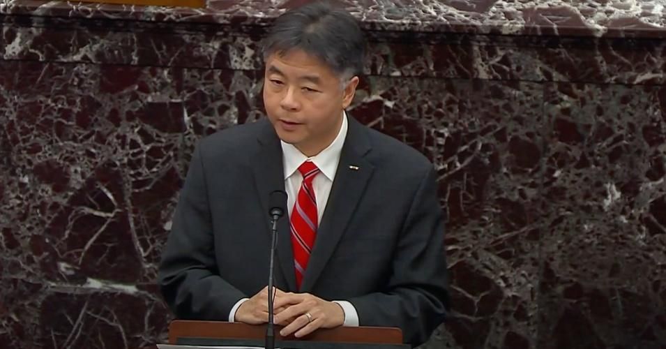 Rep. Ted Lieu (D-Calif.) speaks during the third day of former President Donald Trump's Senate impeachment trial. (Photo: PBS/YouTube screen grab)