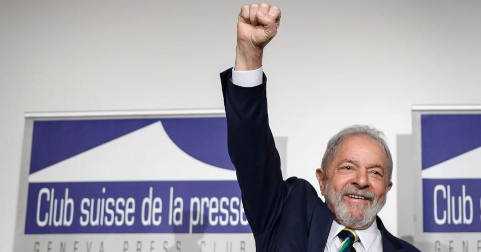 Former Brazilian president Luiz Inacio Lula da Silva gestures during an event titled: "Dialogue about inequality with global unions and general public" at the Geneva Press Club on March 6, 2020 in Geneva, Switzerland. (Photo: Fabrice Coffrini/AFP via Getty Images) 