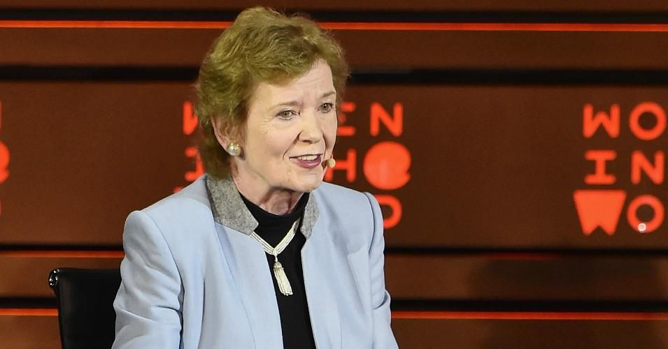 Mary Robinson, former president of Ireland and the founder of the Mary Robinson Foundation for Climate Justice, speaks at the Women In The World Summit on April 23, 2015 in New York City. (Photo: Mike Coppola/Getty Images)