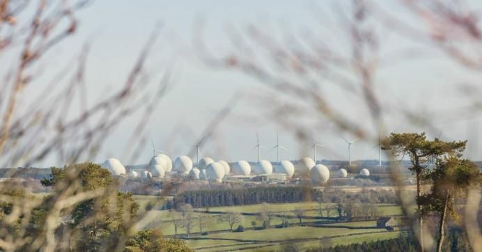 The National Security Agency's largest overseas spying base, Menwith Hill. (Photo: Trevor Paglen via The Intercept)