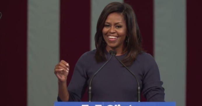 Michelle Obama speaks about Donald Trump in New Hampshire October 13