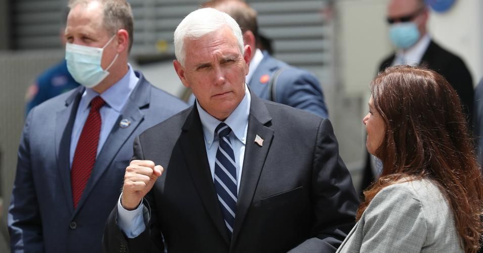Vice President Mike Pence at the Kennedy Space Center on May 27, 2020 in Cape Canaveral, Florida. 