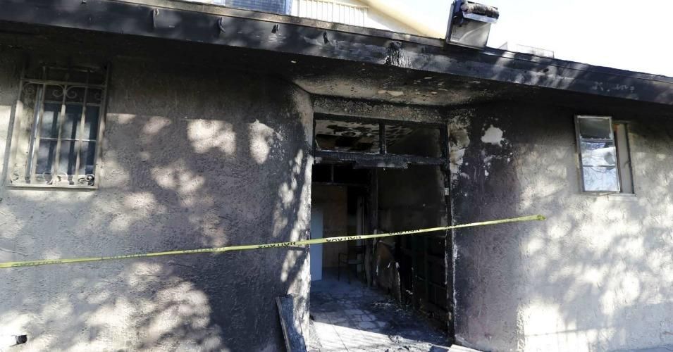 A view of damage at the burned Islamic Society of the Coachella Valley on December 12, 2015, in Coachella, California. (Photo: Reuters)
