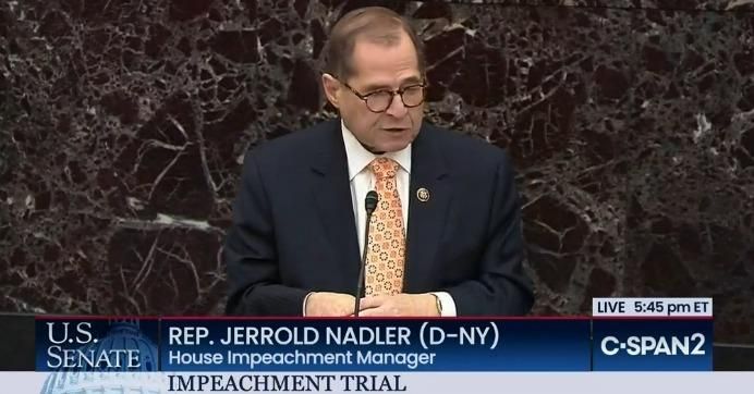 House impeachment manager Rep. Jerrold Nadler (D-N.Y.) called President Donald Trump "a dictator" who "wants to be all-powerful" and "not have to respect the Congress."