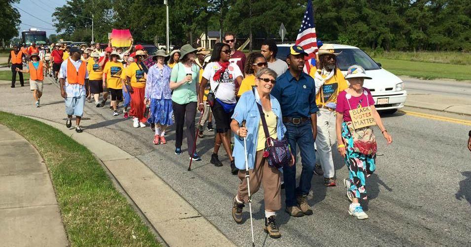 Six hundred and twenty miles into the Journey for Justice, marchers head to the North Carolina Capitol in Raleigh to call on lawmakers to restore key provisions in the Voting Rights Act. (Photo: NC NAACP/Facebook)