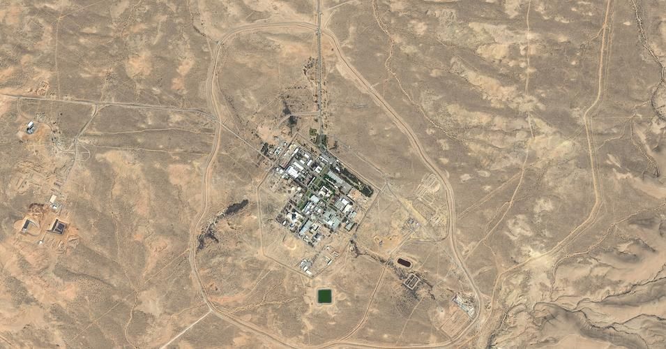 Maxar satellite imagery of the Shimon Peres Negev Nuclear Research Center in the Negev Desert outside Dimona, Isreal on Feb. 19, 2017. 