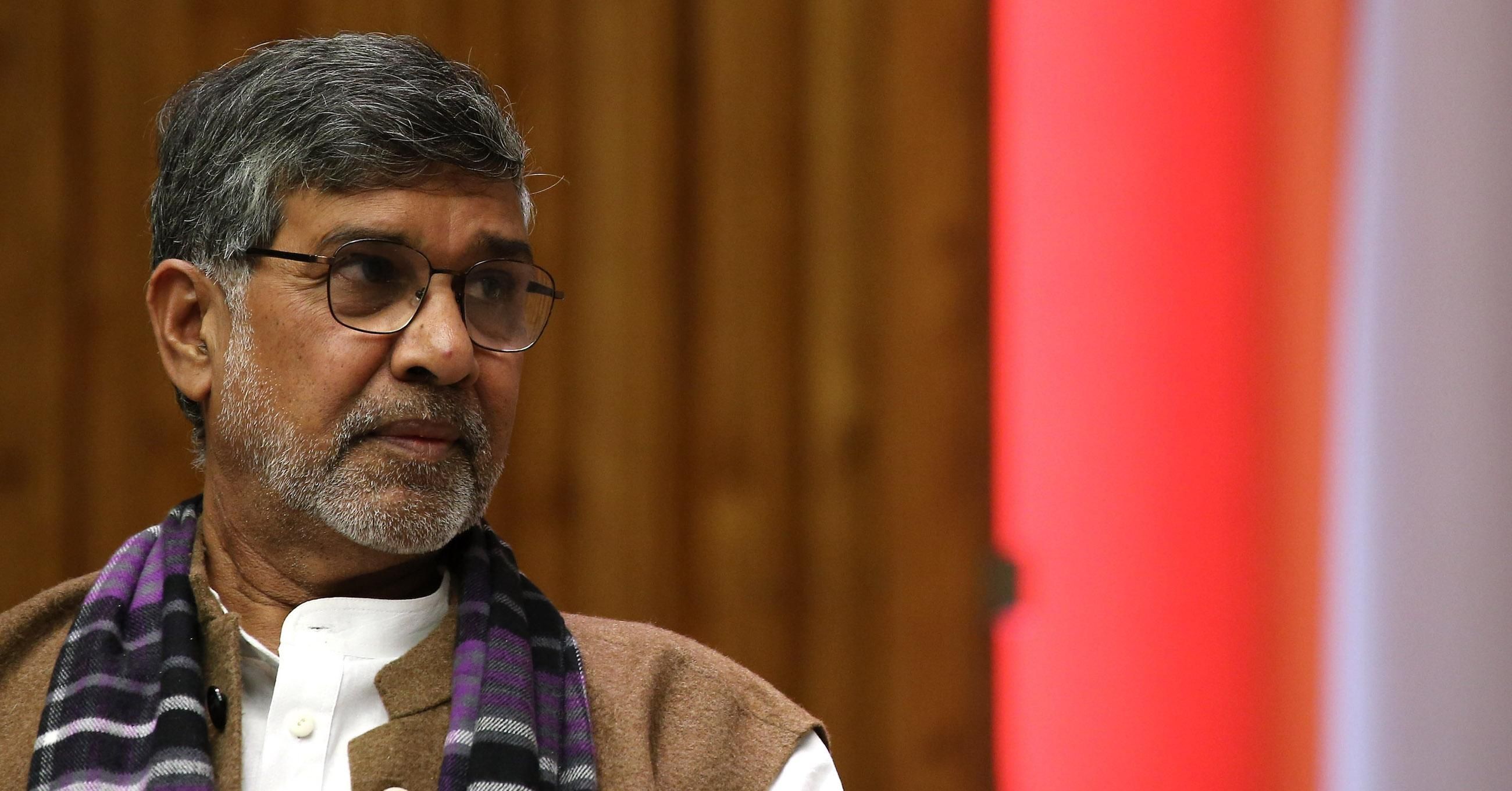 Nobel Peace Prize winner Kailash Satyarthi speaks at the United Nations